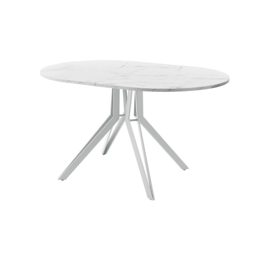 Обеденный стол AMC Elite (серии SLIM) / E21(1100) D3 (серебро/Мрамор Кристалл)