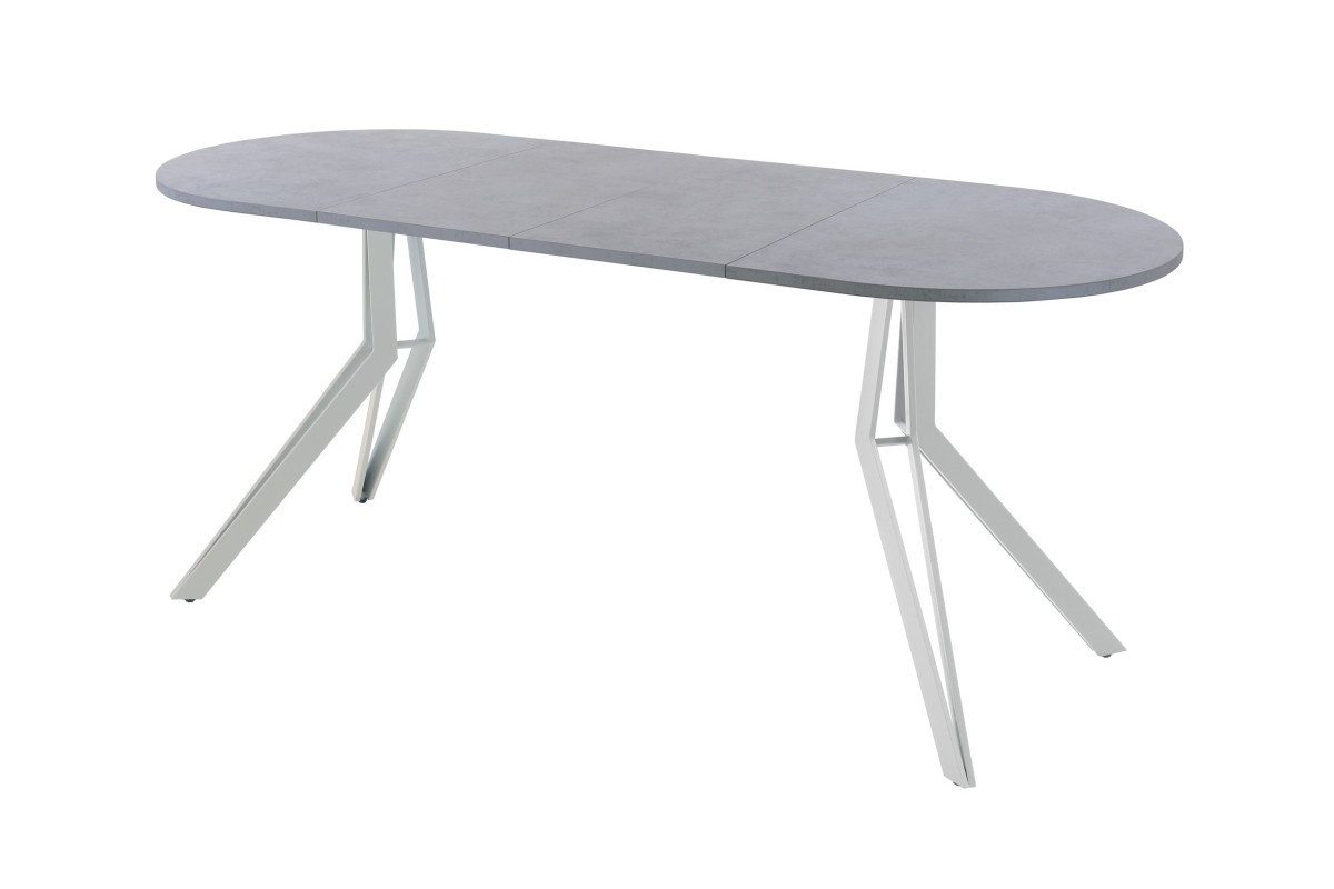 Обеденный стол AMC Elite (серии SLIM) / E21(1200) D3 (серебро/Бетон Чикаго светло-серый)
