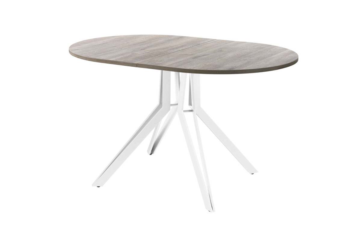 Обеденный стол AMC Elite (серии SLIM) / E21(1100) D3 (белый/Дуб Уайт-Ривер песочно-бежевый)