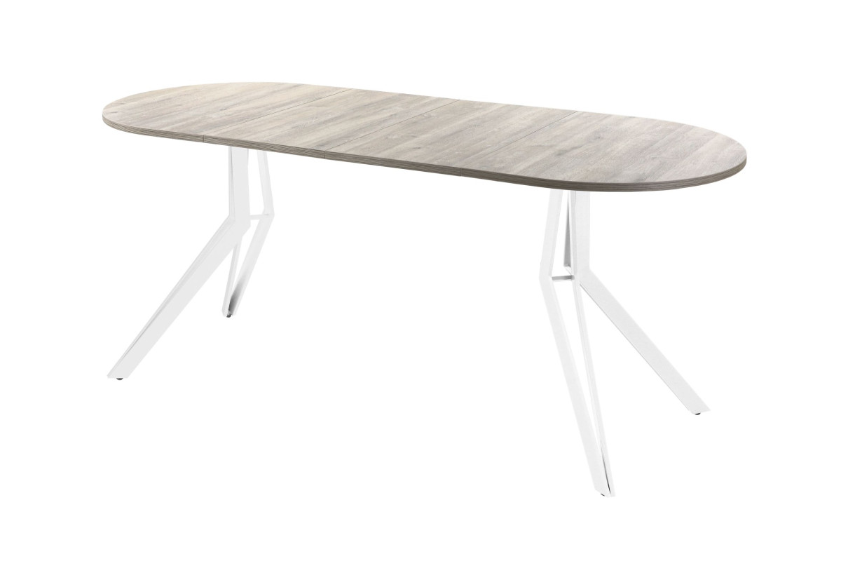 Обеденный стол AMC Elite (серии SLIM) / E21(1100) D3 (белый/Дуб Уайт-Ривер песочно-бежевый)