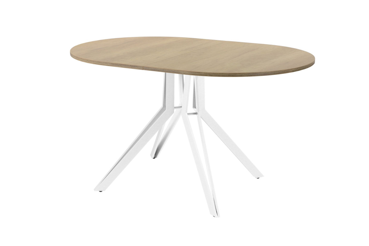 Обеденный стол AMC Elite (серии SLIM) / E21(1100) D3 (белый/Дуб Небраска Натуральный)