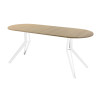 Обеденный стол AMC Elite (серии SLIM) / E21(1100) D3 (белый/Дуб Небраска Натуральный)