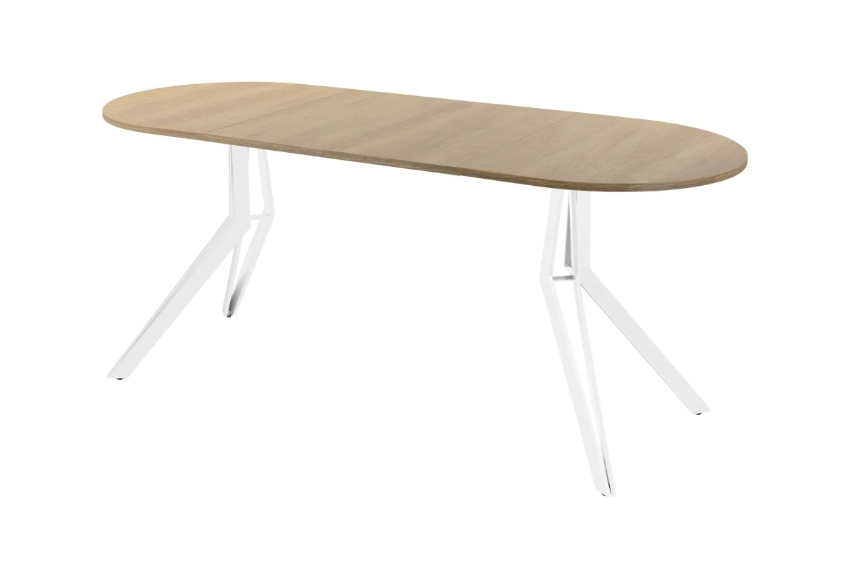 Обеденный стол AMC Elite (серии SLIM) / E21(1100) D3 (белый/Дуб Небраска Натуральный)