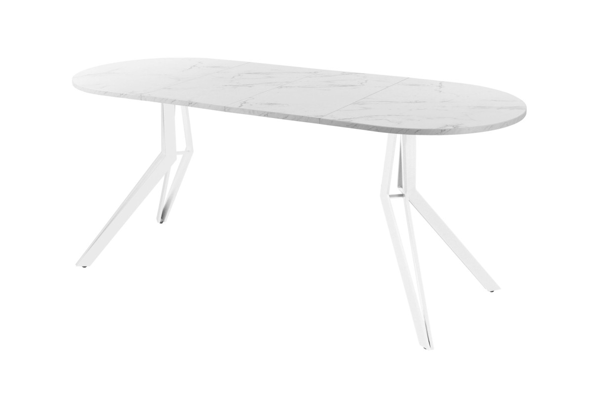 Обеденный стол AMC Elite (серии SLIM) / E21(1100) D3 (белый/Мрамор Кристалл)