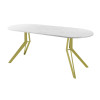 Обеденный стол AMC Elite (серии SLIM) / E21(1200) D3 (золото/Мрамор Кристалл)