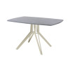 Обеденный стол AMC Elite (серии SLIM) / E21(1100) D6 (бежевый/Бетон Чикаго светло-серый)