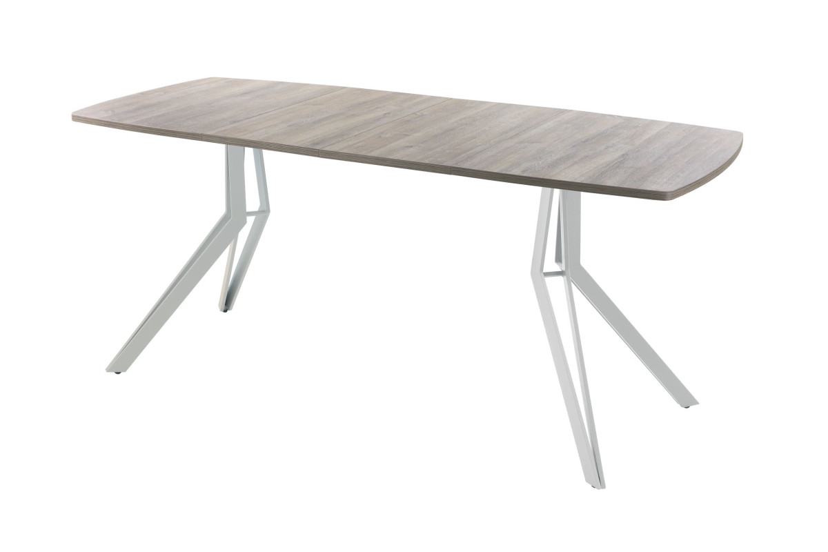 Обеденный стол AMC Elite (серии SLIM) / E21(1200) D6 (серебро/Дуб Уайт-Ривер песочно-бежевый)