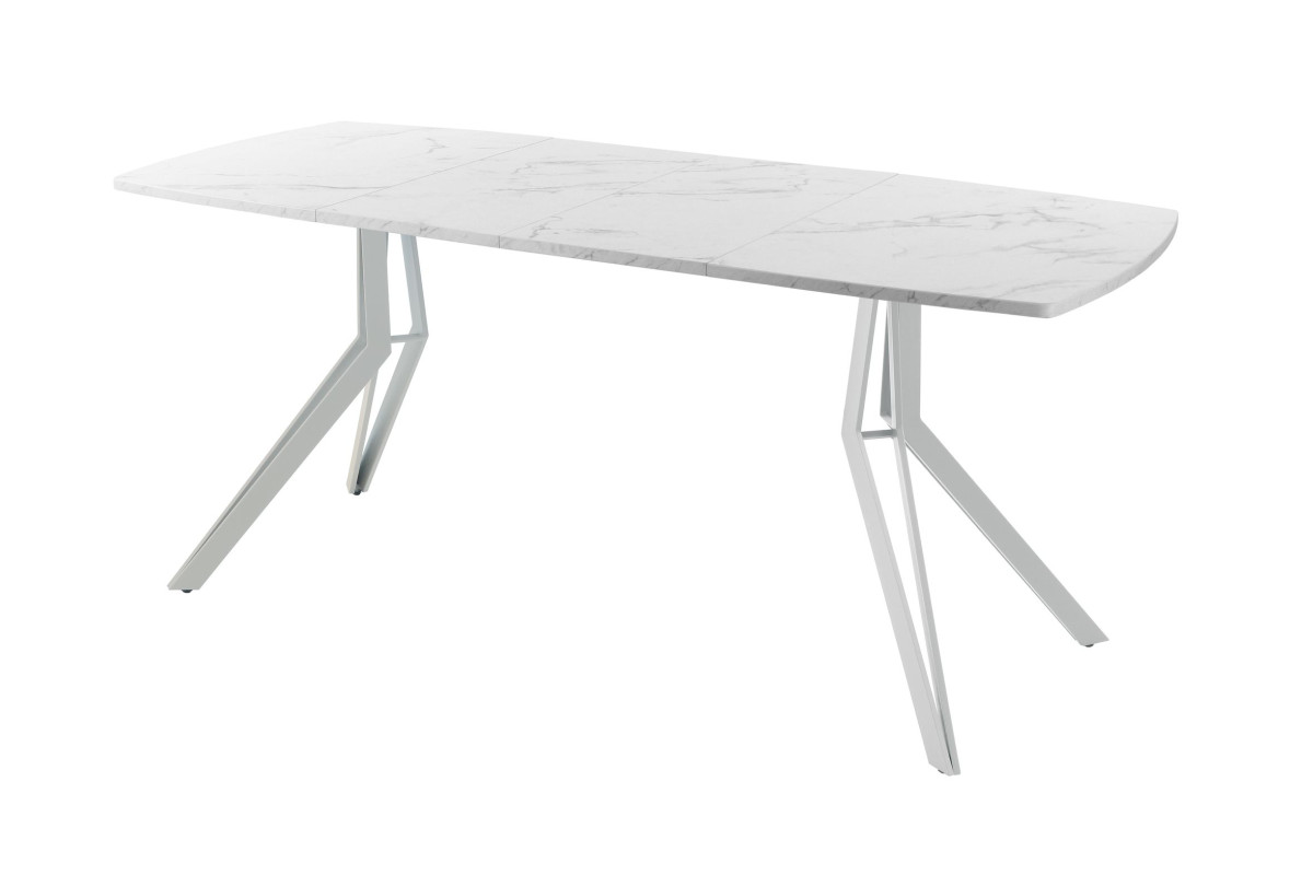 Обеденный стол AMC Elite (серии SLIM) / E21(1200) D6 (серебро/Мрамор Кристалл)