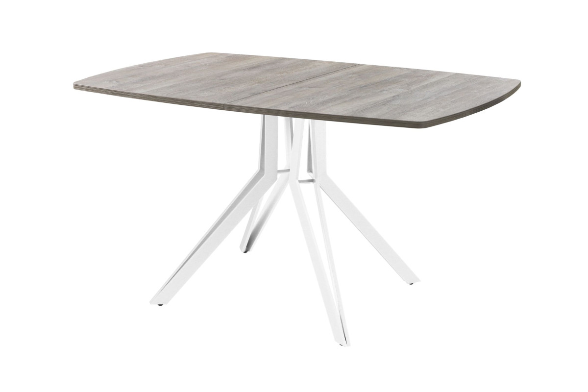 Обеденный стол AMC Elite (серии SLIM) / E21(1100) D6 (белый/Дуб Уайт-Ривер песочно-бежевый)