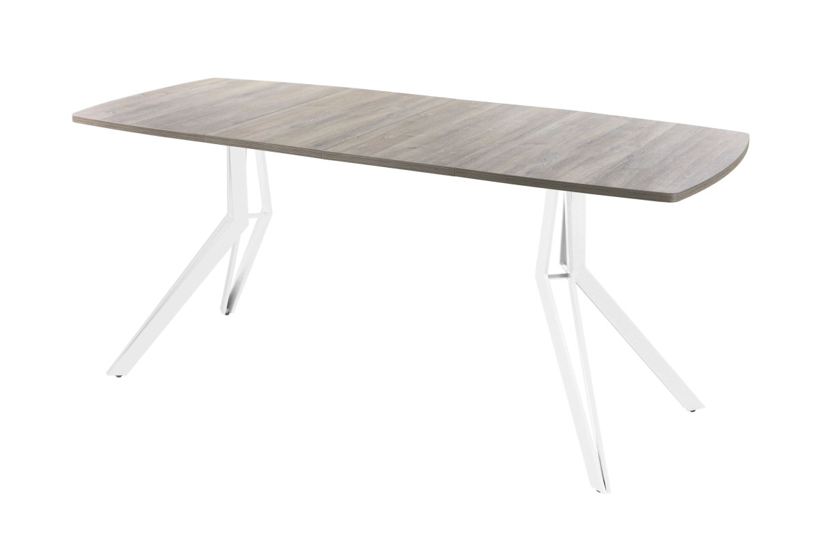 Обеденный стол AMC Elite (серии SLIM) / E21(1100) D6 (белый/Дуб Уайт-Ривер песочно-бежевый)