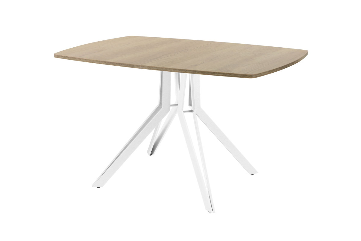 Обеденный стол AMC Elite (серии SLIM) / E21(1100) D6 (белый/Дуб Небраска Натуральный)