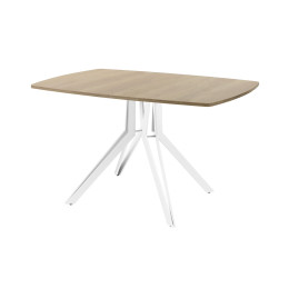 Обеденный стол AMC Elite (серии SLIM) / E21(1100) D6 (белый/Дуб Небраска Натуральный)