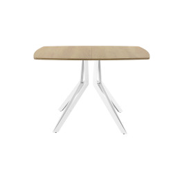 Обеденный стол AMC Elite (серии SLIM) / E21(1100) D6 (белый/Дуб Небраска Натуральный)