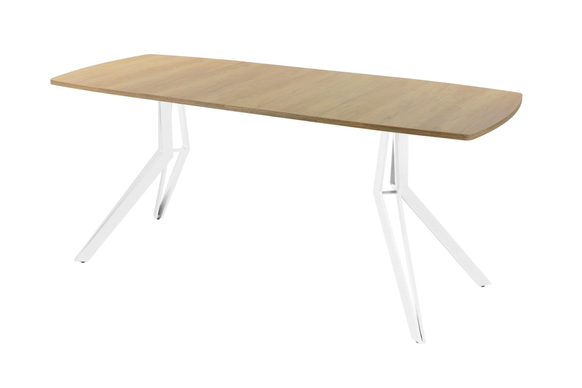 Обеденный стол AMC Elite (серии SLIM) / E21(1100) D6 (белый/Дуб Небраска Натуральный)