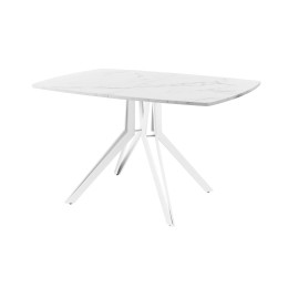 Обеденный стол AMC Elite (серии SLIM) / E21(1100) D6 (белый/Мрамор Кристалл)