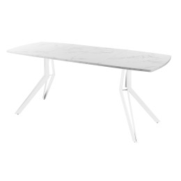 Обеденный стол AMC Elite (серии SLIM) / E21(1100) D6 (белый/Мрамор Кристалл)