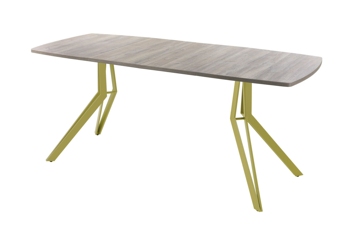 Обеденный стол AMC Elite (серии SLIM) / E21(1100) D6 (золото/Дуб Уайт-Ривер песочно-бежевый)