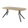 Обеденный стол AMC Elite (серии SLIM) / E21(900) D7 (черный/Дуб Небраска Натуральный)