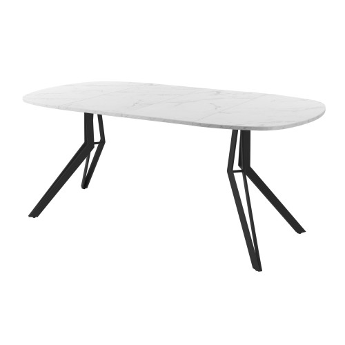 Обеденный стол AMC Elite (серии SLIM) / E21(800) D7 (черный/Мрамор Кристалл)