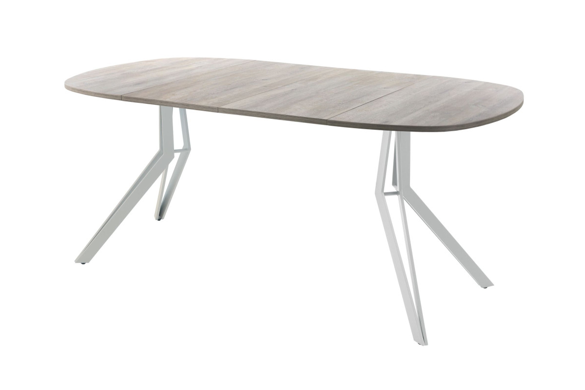 Обеденный стол AMC Elite (серии SLIM) / E21(900) D7 (серебро/Дуб Уайт-Ривер песочно-бежевый)