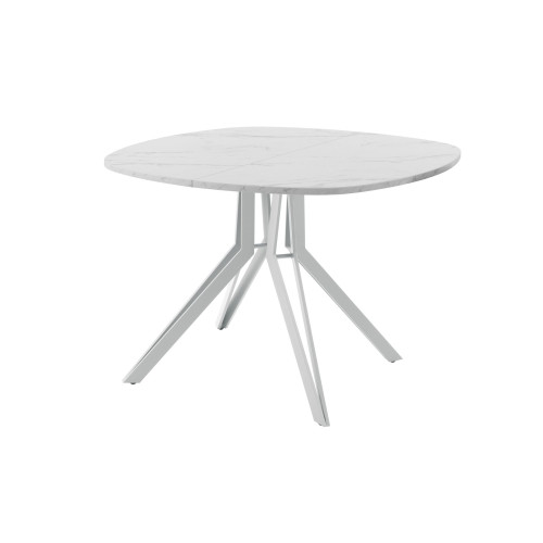 Обеденный стол AMC Elite (серии SLIM) / E21(900) D7 (серебро/Мрамор Кристалл)