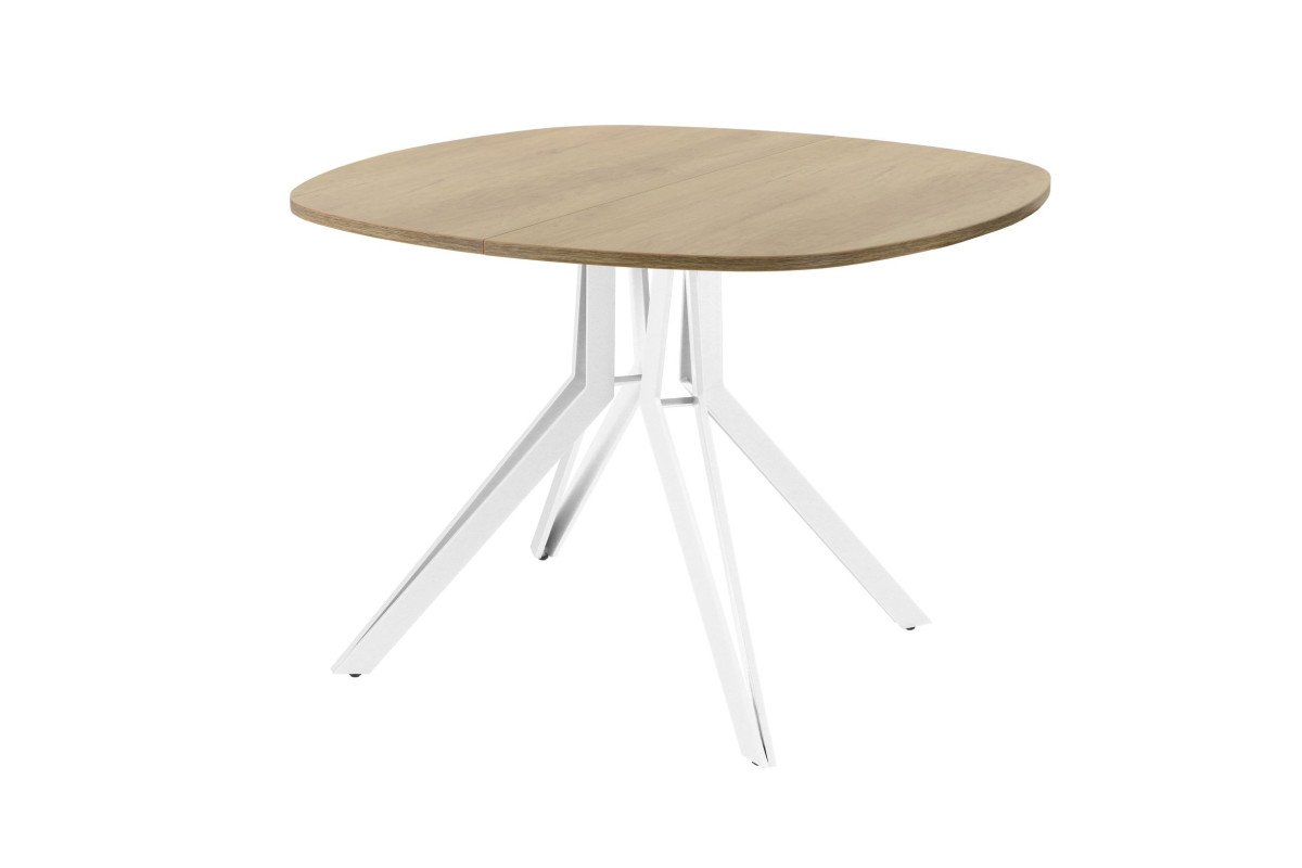 Обеденный стол AMC Elite (серии SLIM) / E21(800) D7 (белый/Дуб Небраска Натуральный)