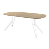 Обеденный стол AMC Elite (серии SLIM) / E21(800) D7 (белый/Дуб Небраска Натуральный)