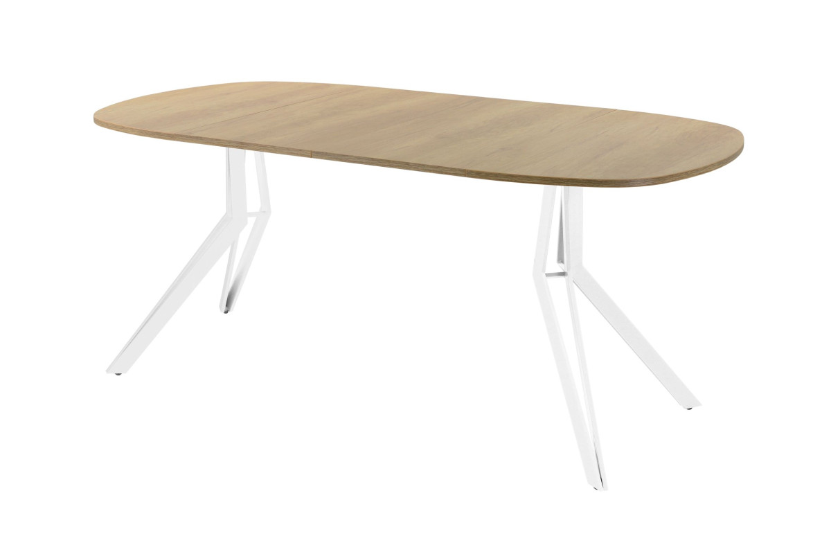 Обеденный стол AMC Elite (серии SLIM) / E21(800) D7 (белый/Дуб Небраска Натуральный)