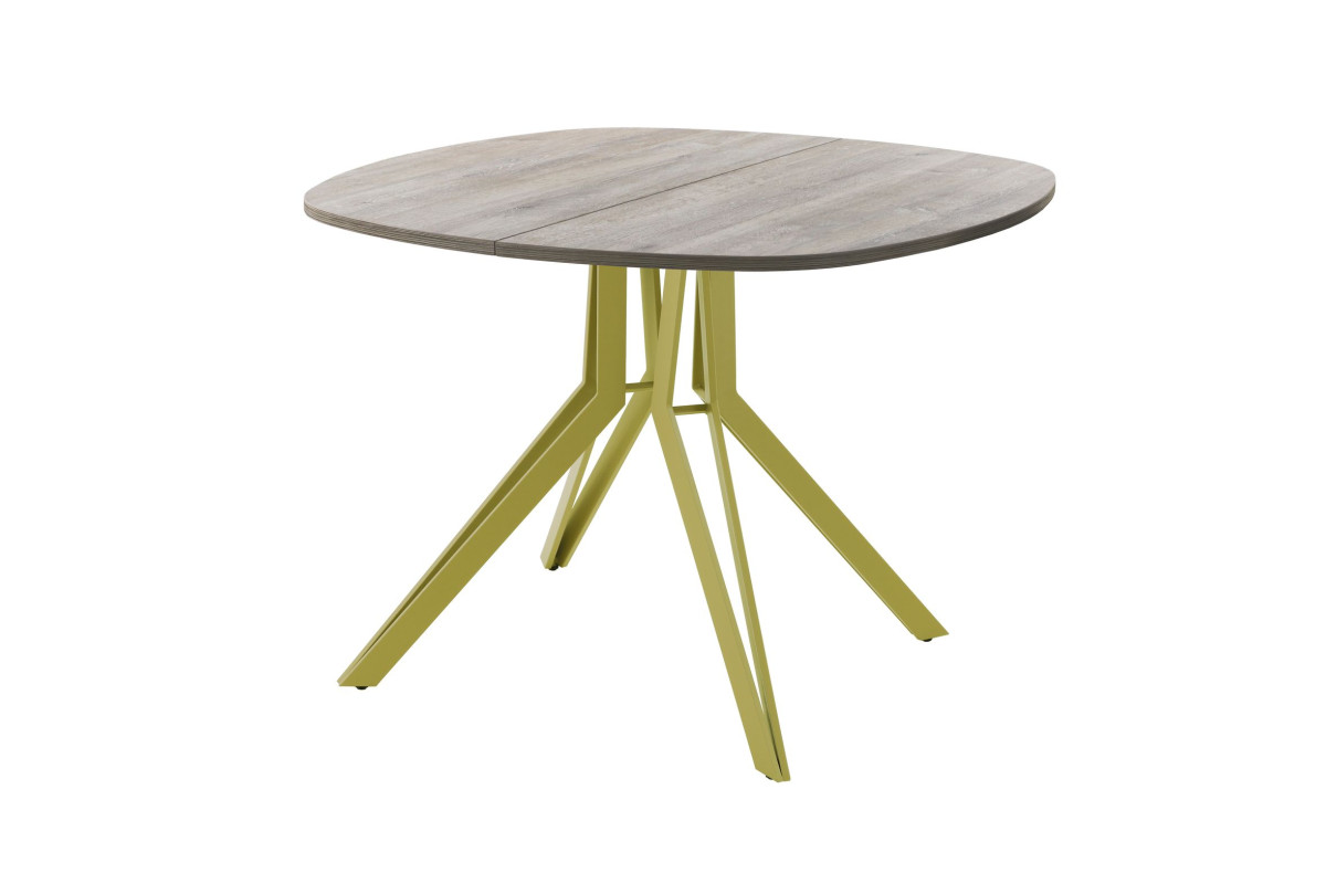 Обеденный стол AMC Elite (серии SLIM) / E21(900) D7 (золото/Дуб Уайт-Ривер песочно-бежевый)