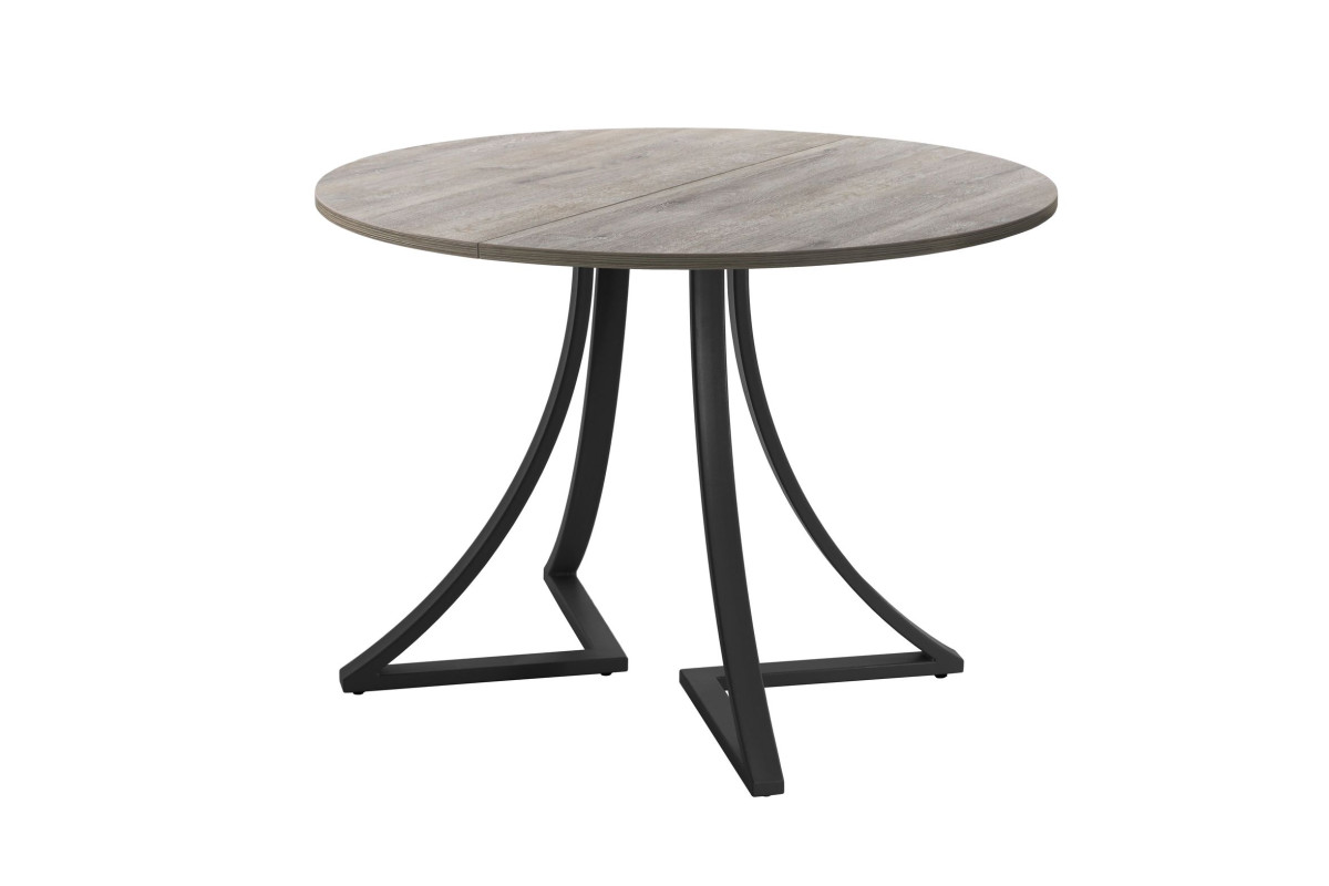 Обеденный стол AMC Elite (серии SLIM) / E24(900) D1 (черный/Дуб Уайт-Ривер песочно-бежевый)