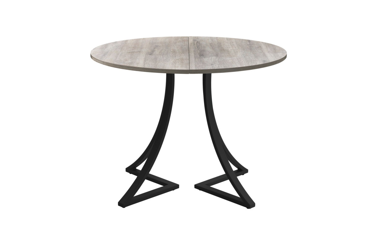 Обеденный стол AMC Elite (серии SLIM) / E24(900) D1 (черный/Дуб Уайт-Ривер песочно-бежевый)