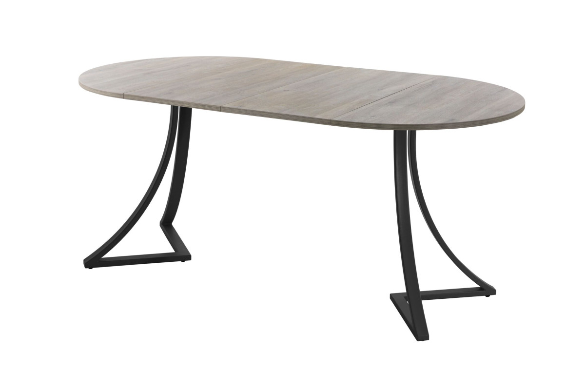 Обеденный стол AMC Elite (серии SLIM) / E24(900) D1 (черный/Дуб Уайт-Ривер песочно-бежевый)