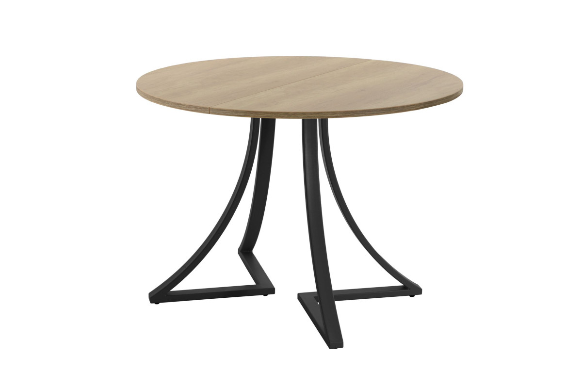 Обеденный стол AMC Elite (серии SLIM) / E24(800) D1 (черный/Дуб Небраска Натуральный)