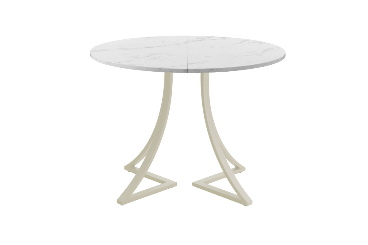 Обеденный стол AMC Elite (серии SLIM) / E24(800) D1 (бежевый/Мрамор Кристалл)