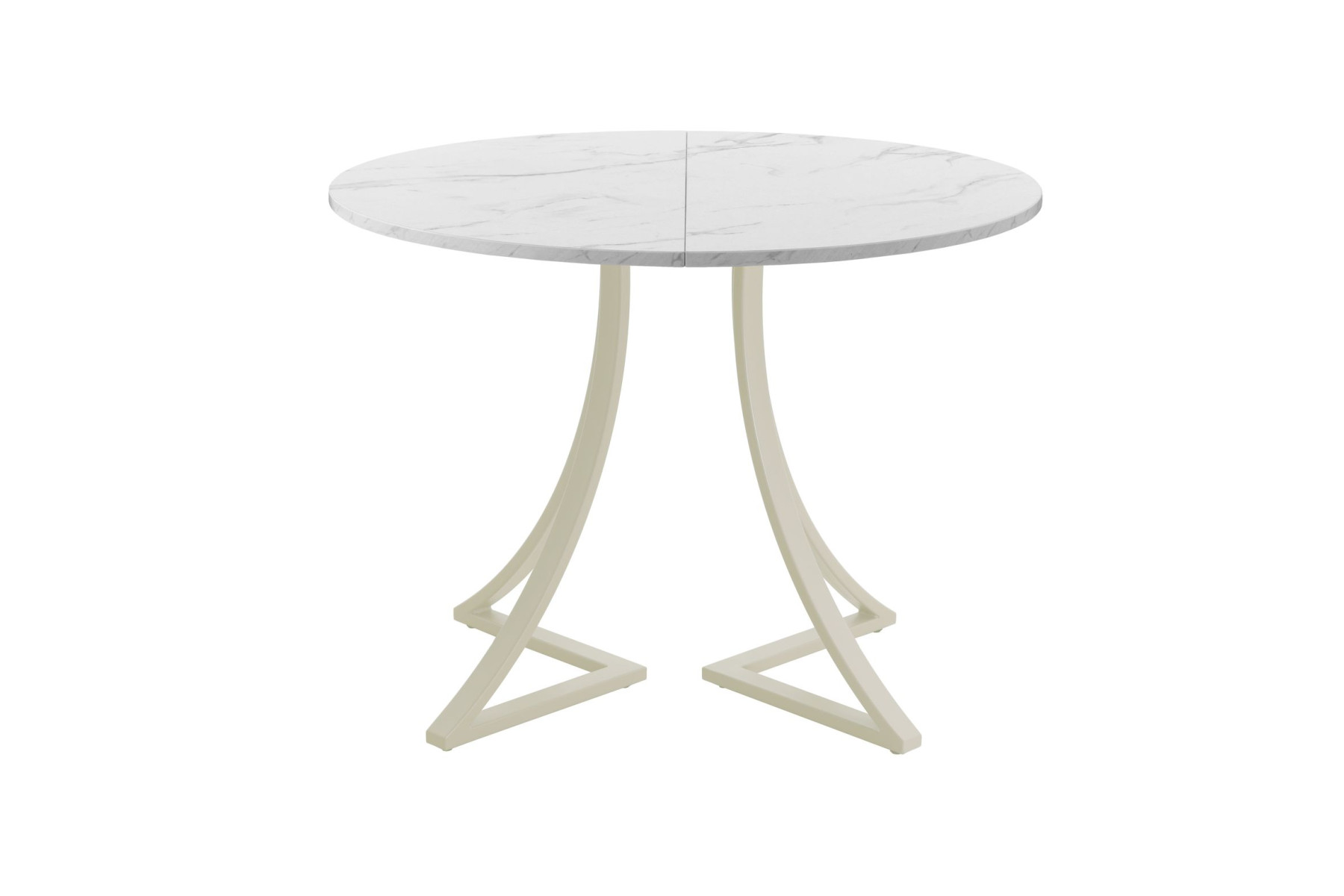 Обеденный стол AMC Elite (серии SLIM) / E24(800) D1 (бежевый/Мрамор Кристалл)