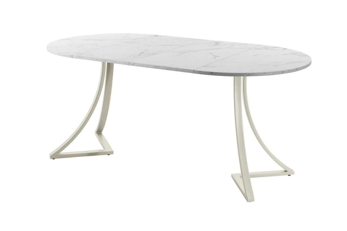 Обеденный стол AMC Elite (серии SLIM) / E24(800) D1 (бежевый/Мрамор Кристалл)