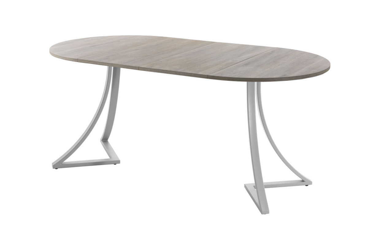 Обеденный стол AMC Elite (серии SLIM) / E24(800) D1 (серебро/Дуб Уайт-Ривер песочно-бежевый)