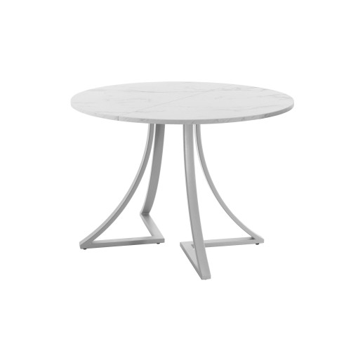 Обеденный стол AMC Elite (серии SLIM) / E24(800) D1 (серебро/Мрамор Кристалл)