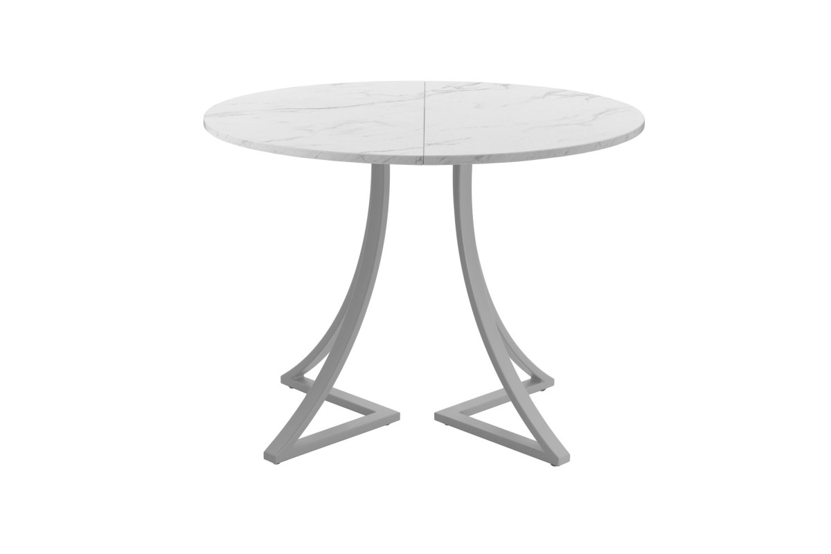 Обеденный стол AMC Elite (серии SLIM) / E24(900) D1 (серебро/Мрамор Кристалл)