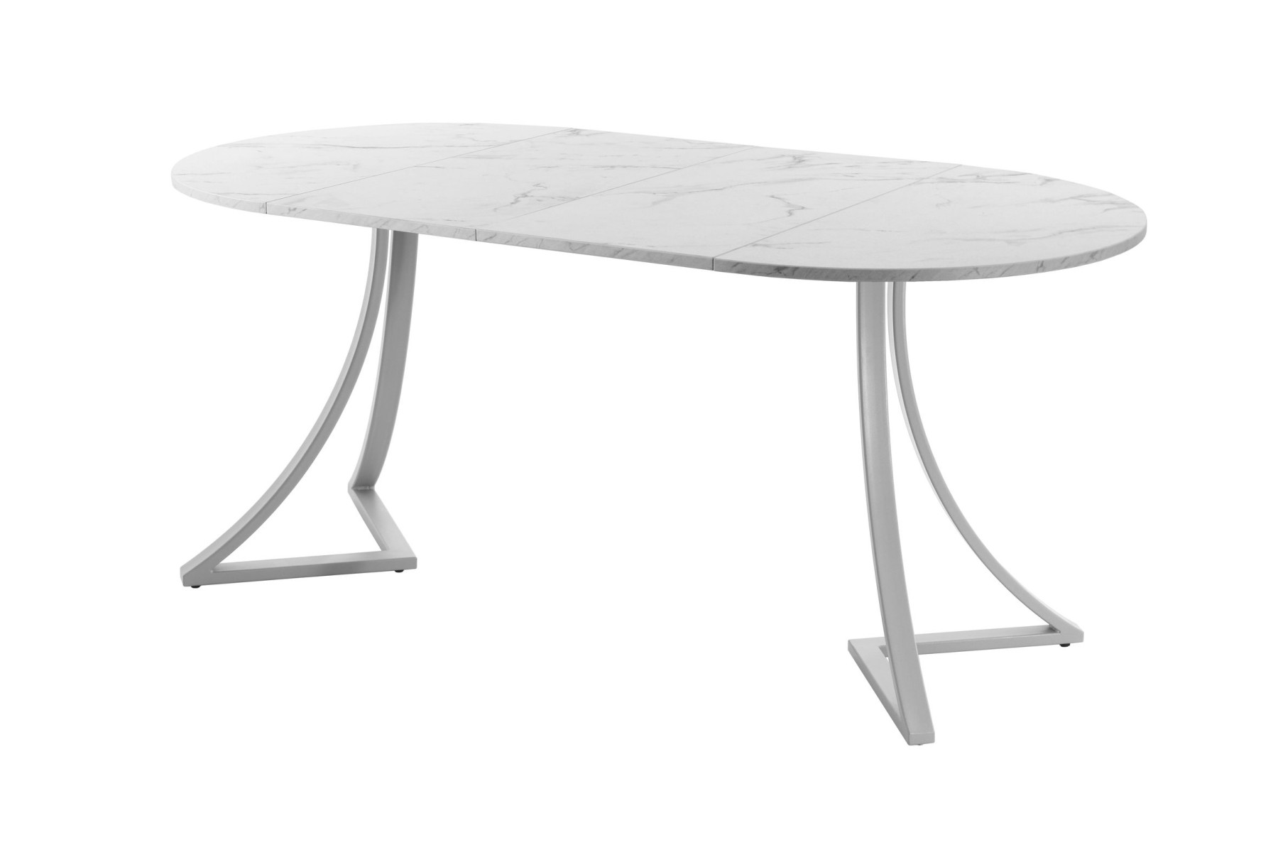 Обеденный стол AMC Elite (серии SLIM) / E24(800) D1 (серебро/Мрамор Кристалл)