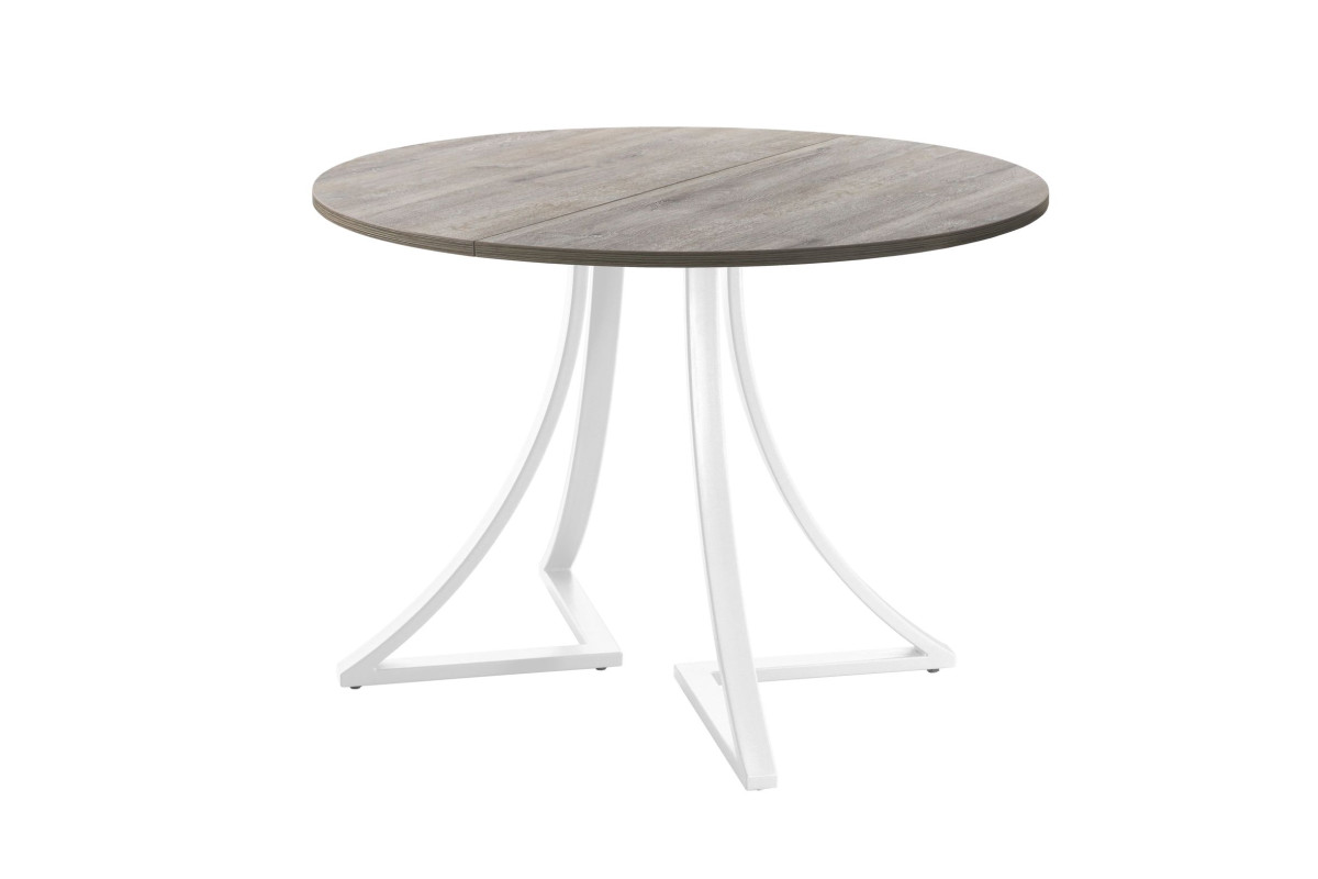 Обеденный стол AMC Elite (серии SLIM) / E24(800) D1 (белый/Дуб Уайт-Ривер песочно-бежевый)