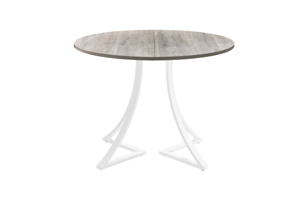 Обеденный стол AMC Elite (серии SLIM) / E24(800) D1 (белый/Дуб Уайт-Ривер песочно-бежевый)