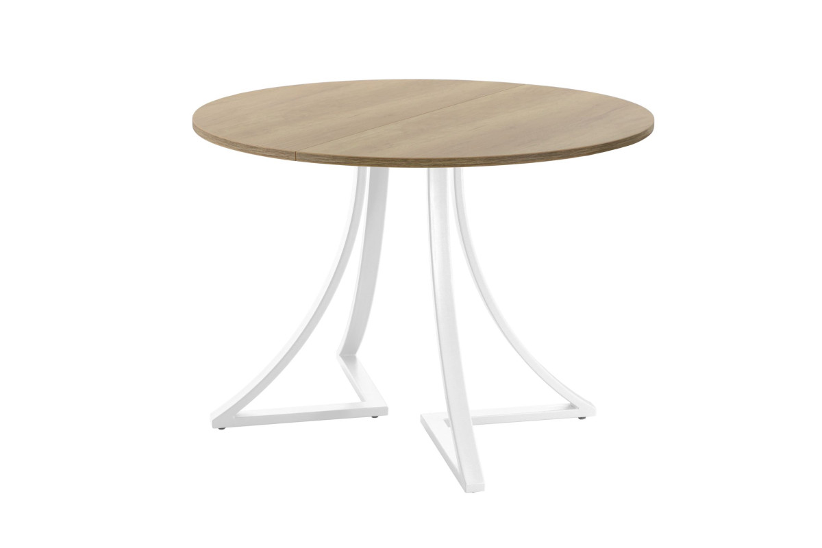 Обеденный стол AMC Elite (серии SLIM) / E24(900) D1 (белый/Дуб Небраска Натуральный)