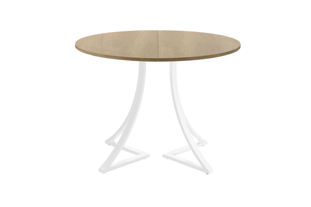 Обеденный стол AMC Elite (серии SLIM) / E24(900) D1 (белый/Дуб Небраска Натуральный)