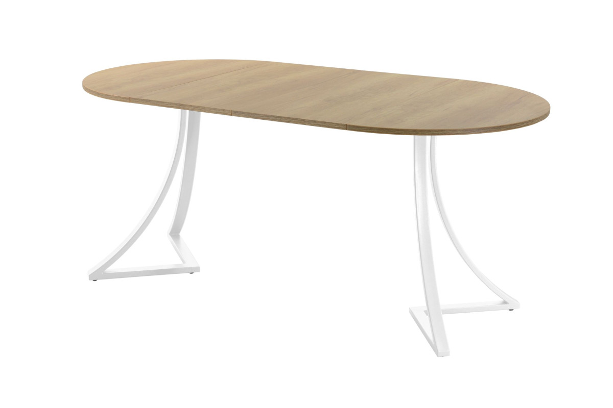 Обеденный стол AMC Elite (серии SLIM) / E24(900) D1 (белый/Дуб Небраска Натуральный)