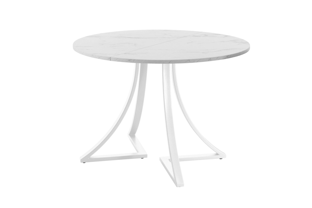 Обеденный стол AMC Elite (серии SLIM) / E24(800) D1 (белый/Мрамор Кристалл)