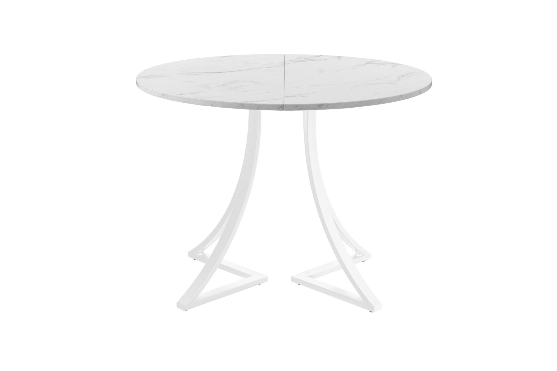 Обеденный стол AMC Elite (серии SLIM) / E24(800) D1 (белый/Мрамор Кристалл)