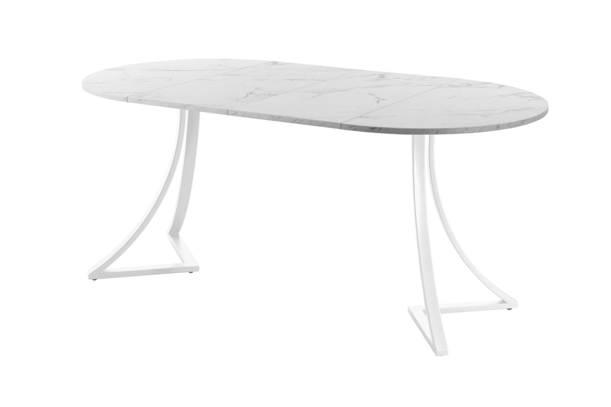 Обеденный стол AMC Elite (серии SLIM) / E24(800) D1 (белый/Мрамор Кристалл)