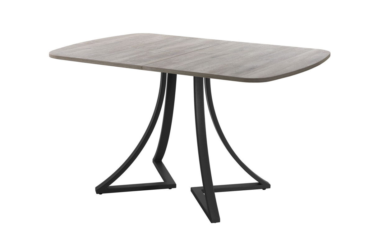 Обеденный стол AMC Elite (серии SLIM) / E24(1100) D2 (черный/Дуб Уайт-Ривер песочно-бежевый)