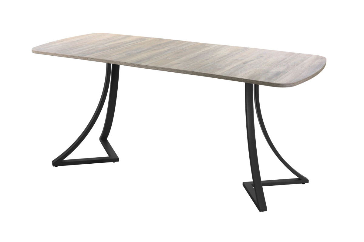 Обеденный стол AMC Elite (серии SLIM) / E24(1100) D2 (черный/Дуб Уайт-Ривер песочно-бежевый)